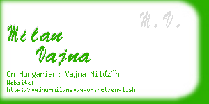 milan vajna business card